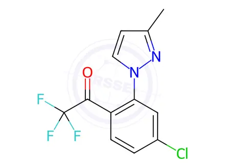 Chemical structure of 1-(4-Chloro-2-(3-methyl-1H-pyrazol-1-yl)phenyl)-2,2,2-trifluoroethanone