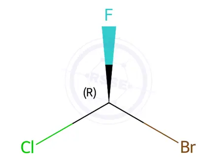 Chemical structure of (-)-Bromochlorofluoromethane