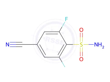 Chemical structure of Benzenesulfonamide, 4-cyano-2,6-difluoro-