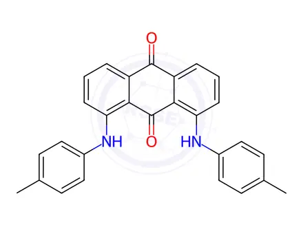 Chemical structure of 1,8-bis[(4-methylphenyl)amino]anthraquinone