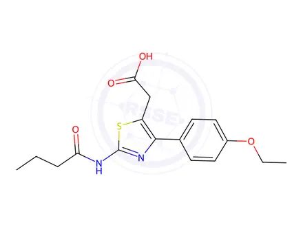 Chemical structure of 2-(2-Butyramido-4-(4-ethoxyphenyl)thiazol-5-yl)acetic acid