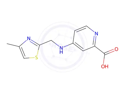 Chemical structure of 4-{[(4-methyl-1,3-thiazol-2-yl)methyl]amino}pyridine-2-carboxylic acid