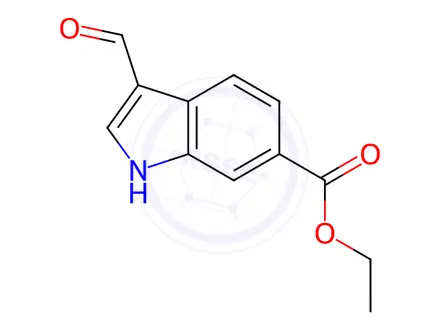 Chemical structure of Ethyl 3-formyl-1H-indole-6-carboxylate