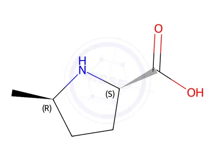 Chemical structure of Proline, 5-methyl-, trans-