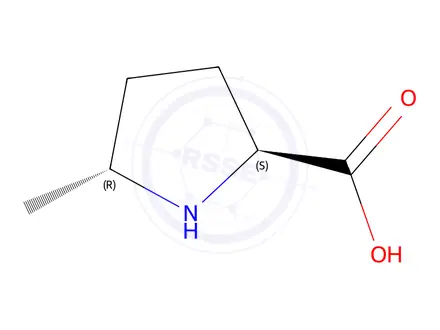 Chemical structure of cis,rel-(2R,5R)-5-methylpyrrolidine-2-carboxylic acid hydrochloride