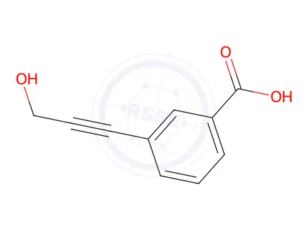 Chemical structure of 3-(3-Hydroxyprop-1-ynyl)benzoic Acid
