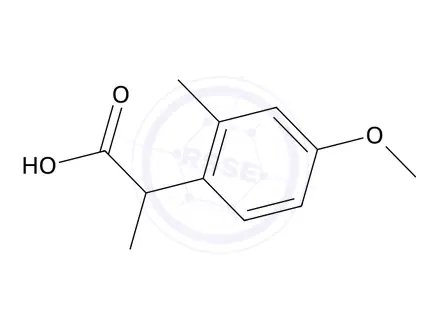 Chemical structure of 2-(4-Methoxy-2-methylphenyl)propanoic acid