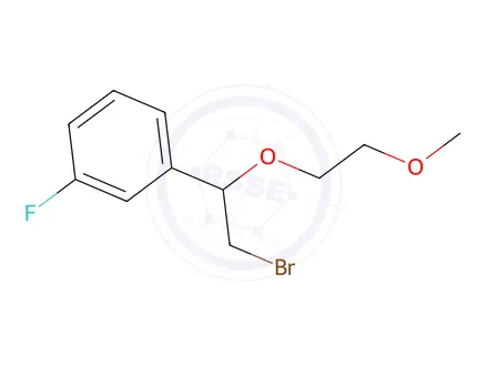 Chemical structure of 1-(2-Bromo-1-(2-methoxyethoxy)ethyl)-3-fluorobenzene