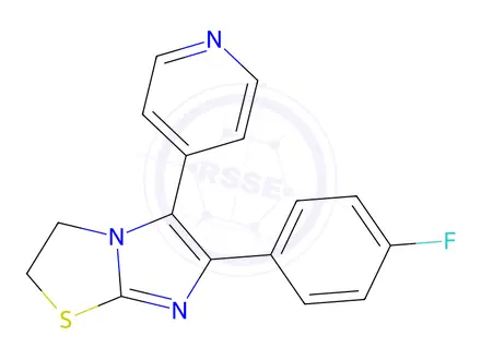 Chemical structure of 6-(4-Fluorophenyl)-5-(pyridin-4-yl)-2,3-dihydroimidazo[2,1-b]thiazole
