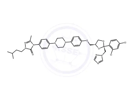 Chemical structure of 2-Desbutyl-2-isopentyl-5-methyl Itraconazole