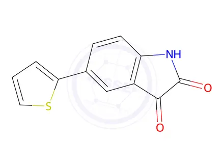 Chemical structure of 5-(2-Thienyl)Isatin