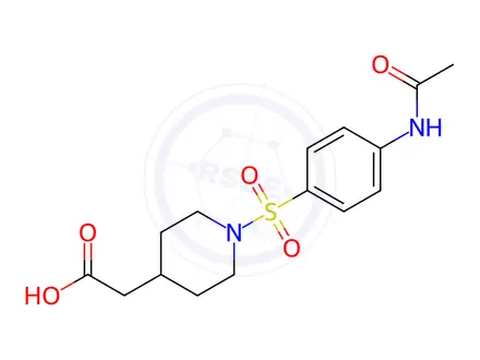 Chemical structure of (1-{[4-(Acetylamino)phenyl]sulfonyl}piperidin-4-yl)acetic acid