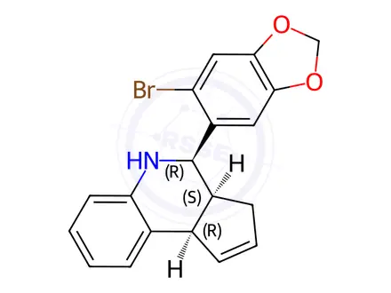 Chemical structure of (3aS,4R,9bR)-4-(6-Bromo-1,3-benzodioxol-5-yl)-3a,4,5,9b-tetrahydro-3H-cyclopenta[c]quinoline (G-15)