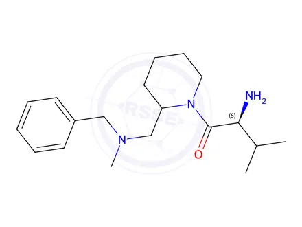 Chemical structure of 2-Amino-1-((S)-2-((benzyl(methyl)amino)methyl)piperidin-1-yl)-3-methylbutan-1-one