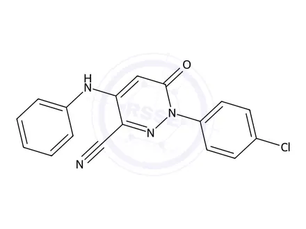 Chemical structure of 1-(4-Chlorophenyl)-6-oxo-4-(phenylamino)-1,6-dihydropyridazine-3-carbonitrile