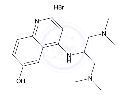 Chemical structure of 4-((1,3-Bis(dimethylamino)propan-2-yl)amino)quinolin-6-ol hydrobromide