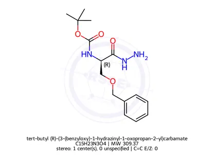 Chemical structure of tert-butyl (R)-(3-(benzyloxy)-1-hydrazinyl-1-oxopropan-2-yl)carbamate