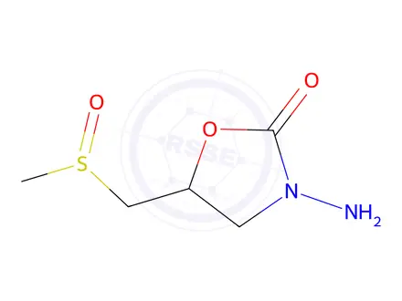Chemical structure of 3-amino-5-((methylsulfinyl)methyl)oxazolidin-2-one