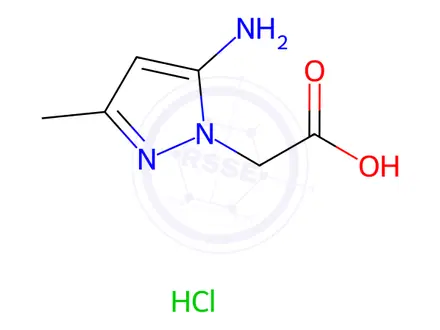 Chemical structure of 2-(5-Amino-3-methyl-1h-pyrazol-1-yl)acetic acid hydrochloride