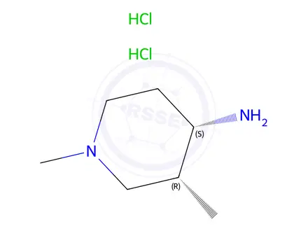 Chemical structure of (3R, 4S)-1,3-Dimethyl-piperidin-4-ylamine dihydrochloride