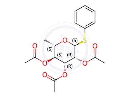 Chemical structure of (2S,3S,4R,5R,6S)-2-methyl-6-(phenylthio)tetrahydro-2H-pyran-3,4,5-triyl triacetate