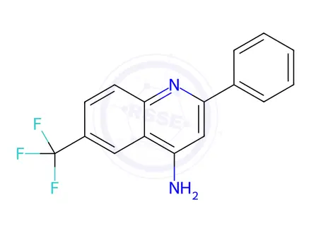 Chemical structure of 2-Phenyl-6-(trifluoromethyl)quinolin-4-amine