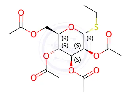 Chemical structure of Ethyl 2,3,4,6-Tetra-O-acetyl-α-D-thiomannopyranoside(contains up to 20% beta isomer)