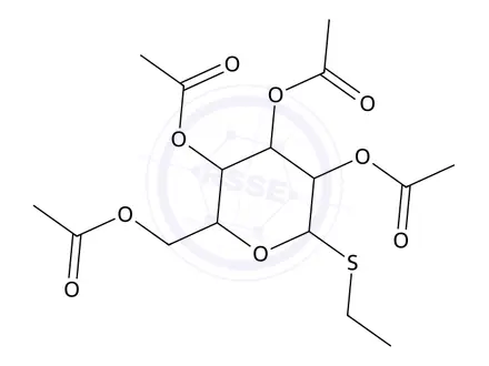 Chemical structure of Ethyl 2-3-4-6-tetra-O-acetyl-α-D-thioglucopyranoside