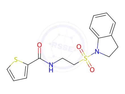 Chemical structure of N-(2-(Indolin-1-ylsulfonyl)ethyl)thiophene-2-carboxamide