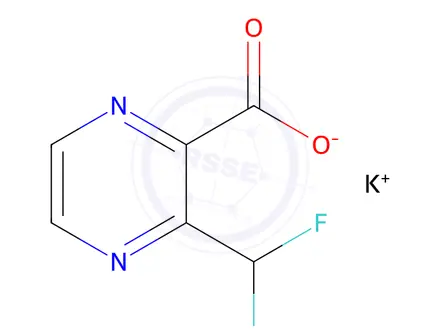 Chemical structure of Potassium 3-(difluoromethyl)pyrazine-2-carboxylate