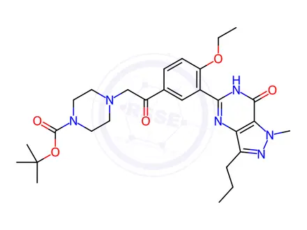 Chemical structure of Acetildenafil-N-Boc-N-desethyl