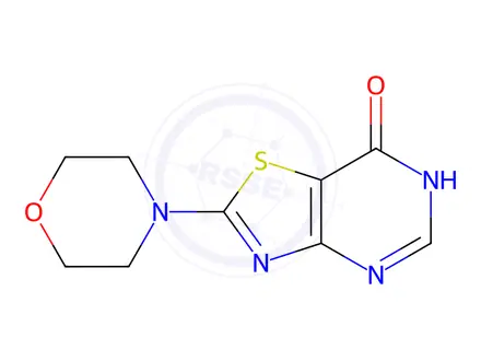 Chemical structure of 2-(morpholin-4-yl)[1,3]thiazolo[4,5-d]pyrimidin-7(6H)-one