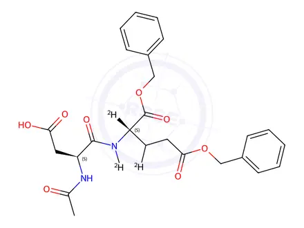 Chemical structure of N-(N-Acetyl-L-α-aspartyl)-L-glutamic Acid-d3 1,5-Bis(phenylmethyl) Ester