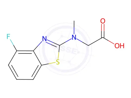 Chemical structure of n-(4-fluoro-1,3-benzothiazol-2-yl)-n-methylglycine