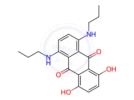 Chemical structure of 1,4-Dihydroxy-5,8-bis(propylamino)anthracene-9,10-dione