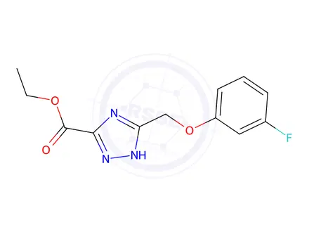 Chemical structure of Ethyl 3-((3-fluorophenoxy)methyl)-1H-1,2,4-triazole-5-carboxylate