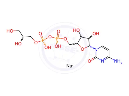 Chemical structure of CYTIDINE 5'-DIPHOSPHOGLYCEROL DISODIUM SALT