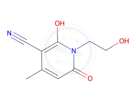 Chemical structure of 6-Hydroxy-1-(2-hydroxyethyl)-4-methyl-2-oxo-1,2-dihydropyridine-3-carbonitrile