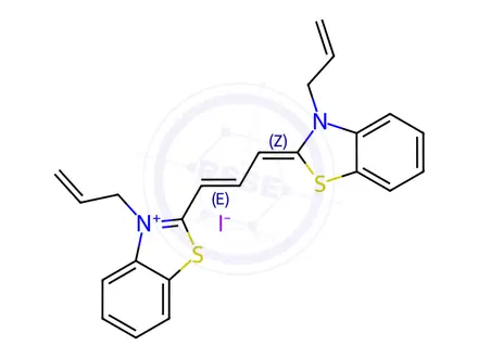Chemical structure of 3-allyl-2-[3-[3-allylbenzothiazol-2(3H)-ylidene]prop-1-enyl]benzothiazolium iodide