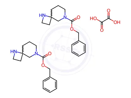Chemical structure of Benzyl 1,6-diazaspiro[3.5]nonane-6-carboxylate oxalate(2:1)