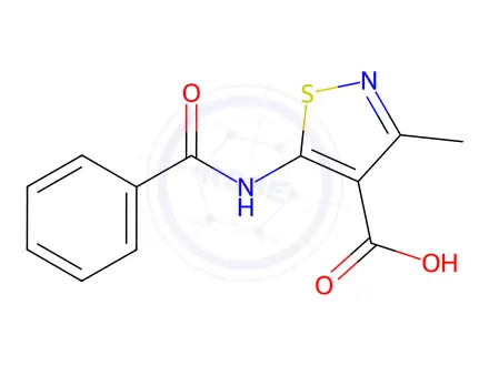 Chemical structure of 5-(Benzoylamino)-3-methyl-4-isothiazolecarboxylic Acid