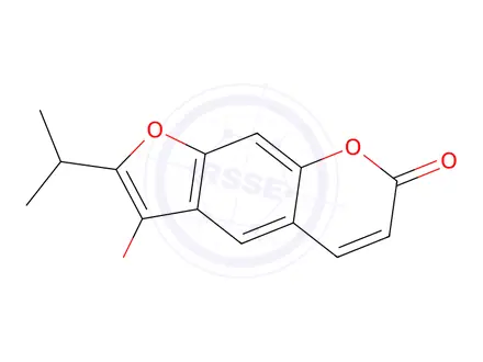 Chemical structure of 7H-Furo3,2-g1benzopyran-7-one, 3-methoxy-2-(1-methylethyl)-