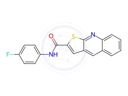 Chemical structure of N-(4-Fluorophenyl)thieno[2,3-b]quinoline-2-carboxamide