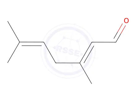 Chemical structure of (E)-3,6-dimethyl-hepta-2,5-dienal