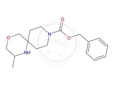 Chemical structure of Benzyl 2-methyl-4-oxa-1,9-diazaspiro[5.5]Undecane-9-carboxylate