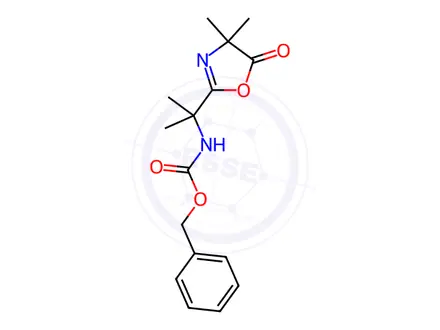 Chemical structure of benzyl N-[2-(4,4-dimethyl-5-oxo-4,5-dihydro-1,3-oxazol-2-yl)propan-2-yl]carbamate