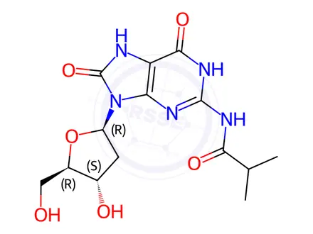 Chemical structure of 8-Oxo-N2-isobutyryl-2’-deoxyguanosine