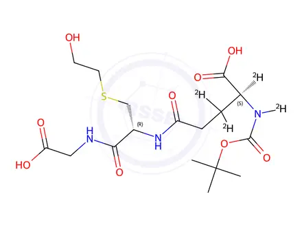 Chemical structure of S-(2-Hydroxyethyl)-N-tert-butyloxycarbonyl Glutathione-d4