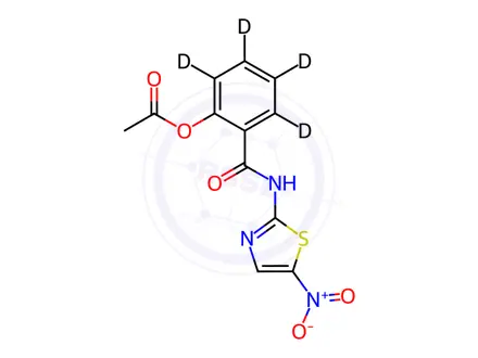 Chemical structure of Nitazoxanide-[D4]