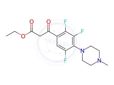 Chemical structure of 2,3,5-trifluoro-4-(4-methyl-1-piperazinyl)-β-oxo-benzenepropanoic Acid